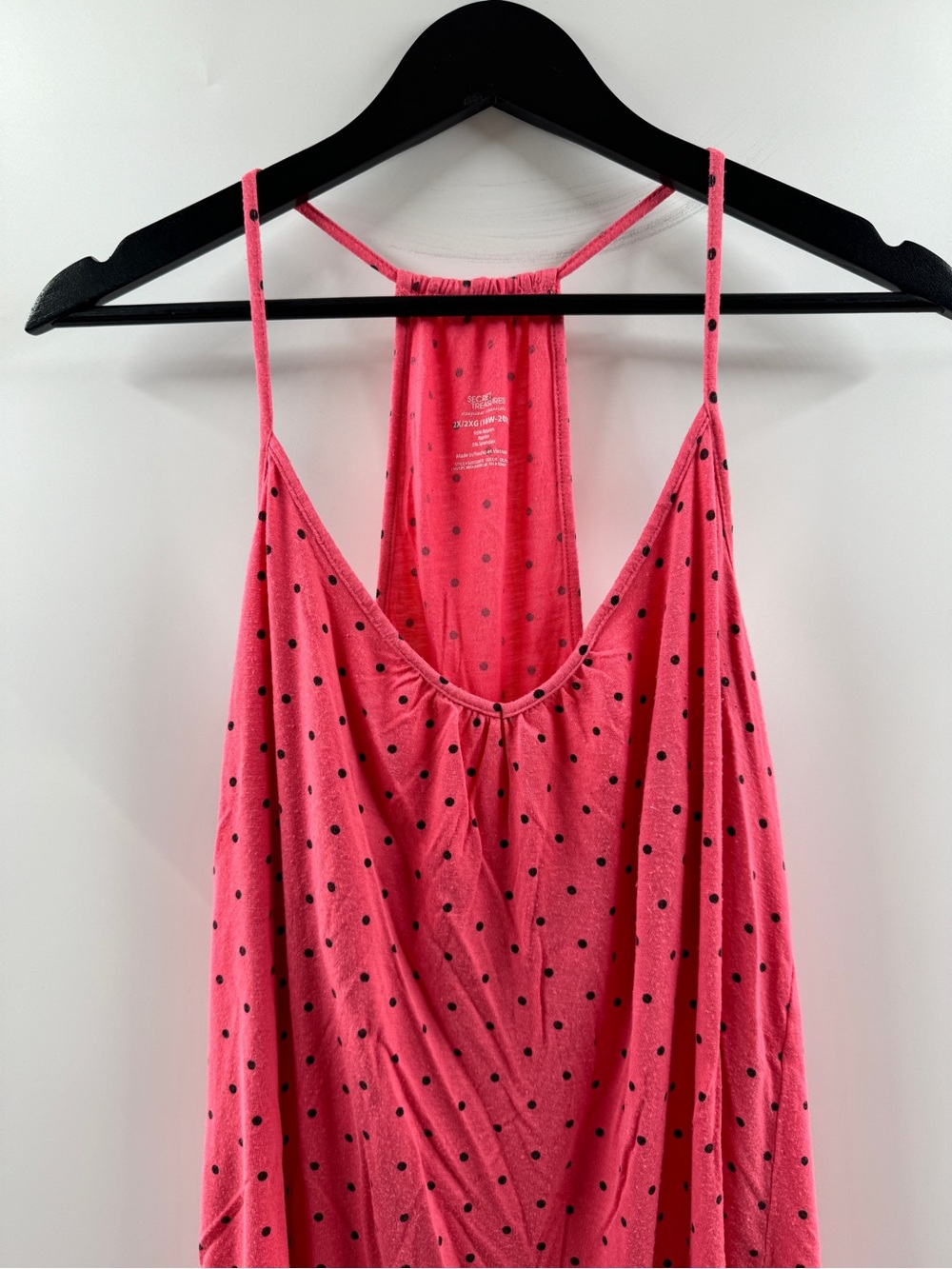 Secret Treasures Pink Polka Dot Sleep Tank Top with Built-In Shelf Bra – Women's - Picture 2 of 9